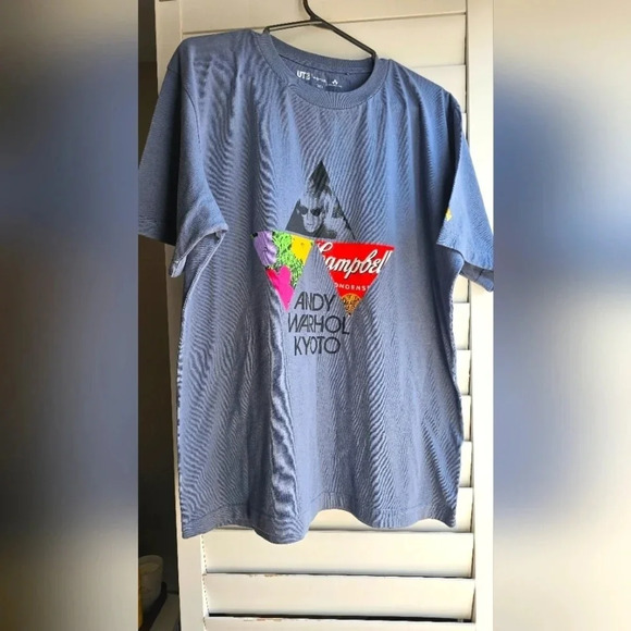 Uniqlo Tee Shirt Andy Warhol Kyoto  Campbell Cotton Blue size L - Picture 1 of 5